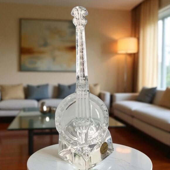 Vintage Crystal D' Arques Crystal Banjo Paperweight - Picture 1 of 5